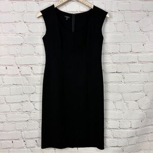 Talbots black wool dress size 4 sleeveless midi warm cozy soft stretchy stretch